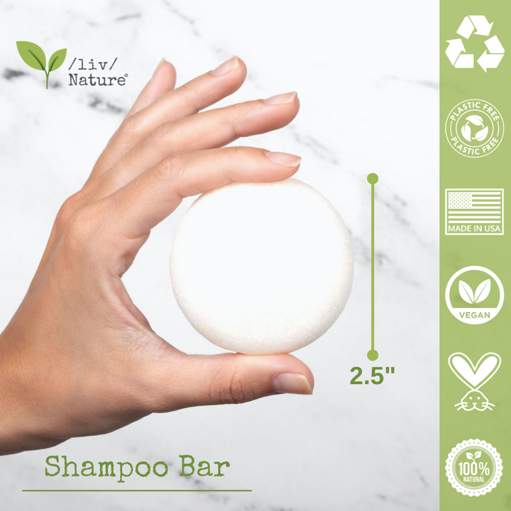 liv nature shampoo bar size is at 2.5" diameter.