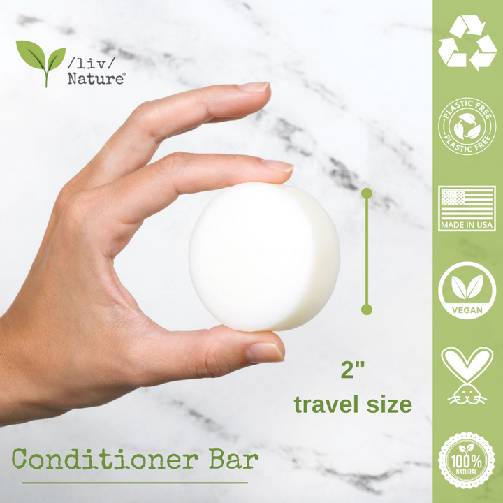 liv nature conditioner bar size is the perfect travel size of 2".