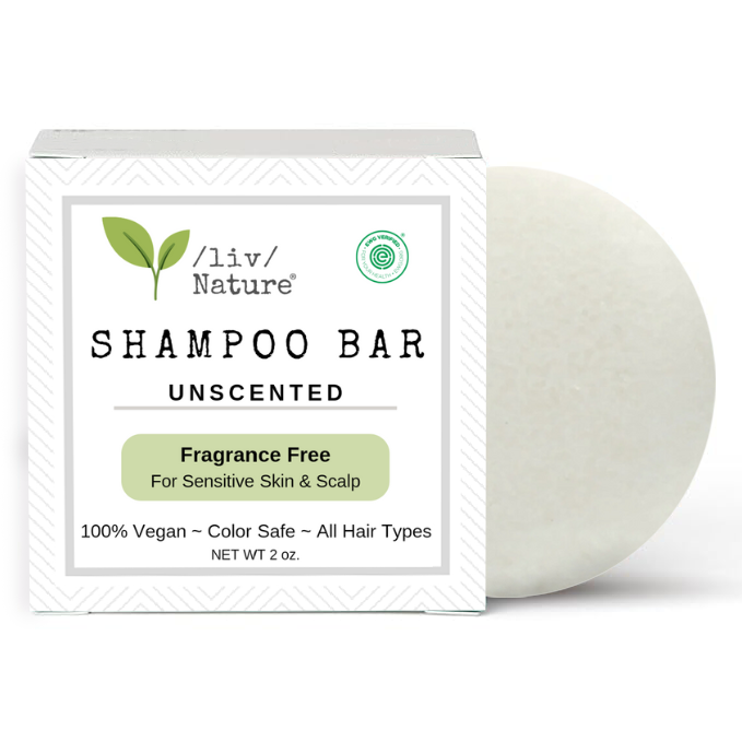 /liv/ Nature Unscented Shampoo Bar | EWG Verified | Hypoallergenic | Fragrance Free | Ultra Gentle, Safe for Sensitive Skin, Psoriasis | Travel Essential | USA 1-pk