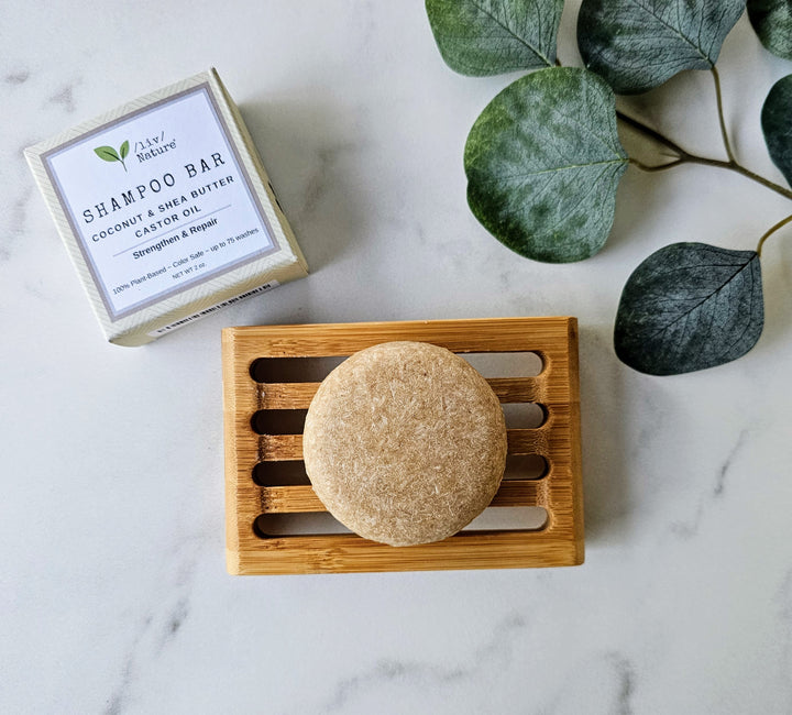 /liv/ Nature Shampoo Bar | Strengthen and Repair Dry Hair | Castor Oil, Shea Butter, Rice Protein |Travel Essential | Made in USA | Coconut Scent 1-pk
