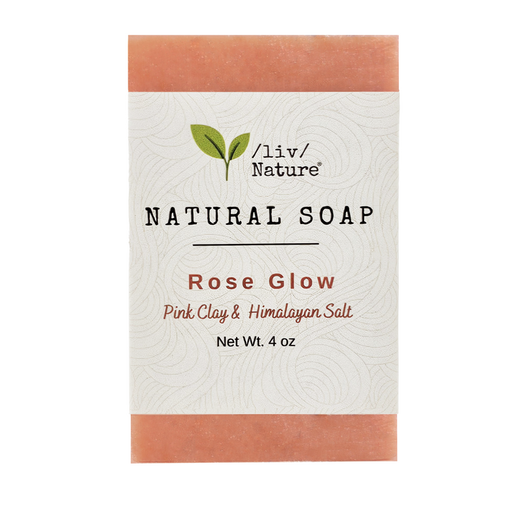 /liv/ Nature Organic Natural Soap Face & Body Bar | Moisturizing | Rose Glow Soap with Pink Clay &  Himalayan Salt  | Made in USA | 4 Oz 1-pk