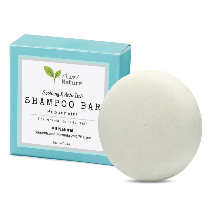 /liv/ Nature Shampoo Bar Peppermint | Clarifying for Normal to Oily Hair | 100% Plant Based Natural Ingredients | Made in USA (1-pack)