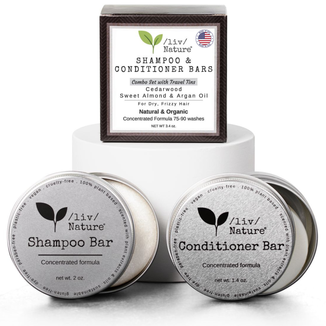 Sweet Almond &amp; Argan Oil Shampoo and Conditioner Set with Travel Containers