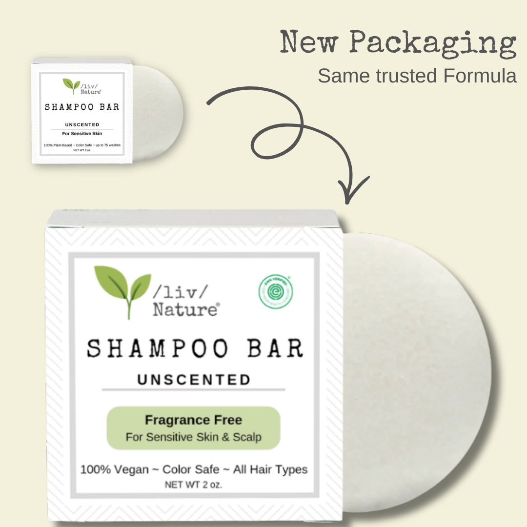 /liv/ Nature Unscented Shampoo Bar | EWG Verified | Hypoallergenic | Fragrance Free | Ultra Gentle, Safe for Sensitive Skin, Psoriasis | Travel Essential | USA 1-pk