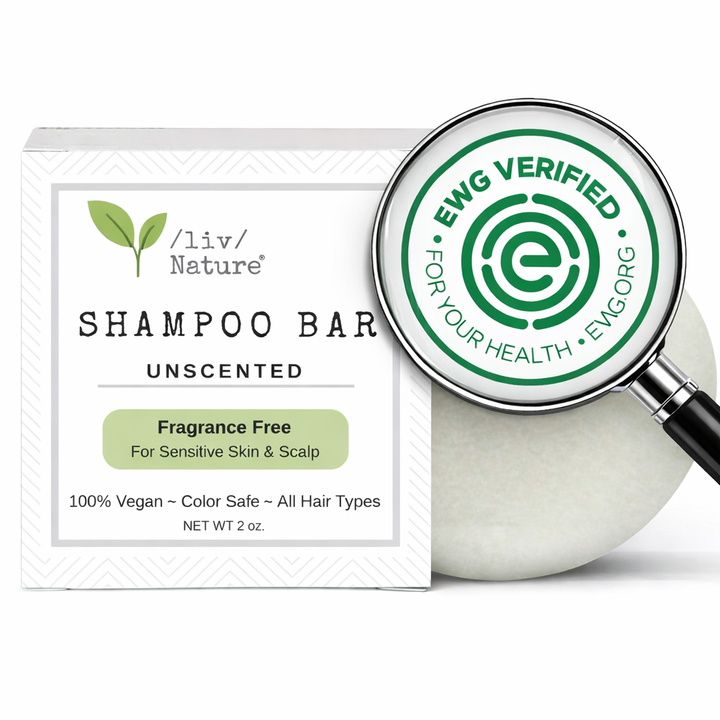 /liv/ Nature Unscented Shampoo Bar | EWG Verified | Hypoallergenic | Fragrance Free | Ultra Gentle, Safe for Sensitive Skin, Psoriasis | Travel Essential | USA 1-pk